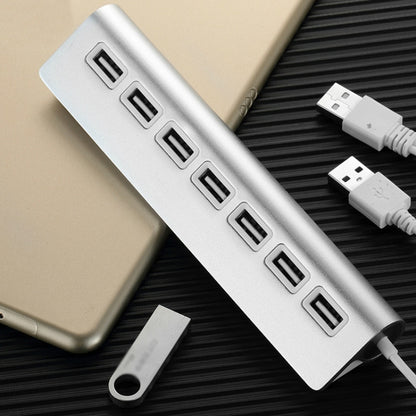 THL059 USB2.0 7 In 1 Aluminum Alloy HUB(7 Ports) - USB 2.0 HUB by PMC Jewellery | Online Shopping South Africa | PMC Jewellery | Buy Now Pay Later Mobicred