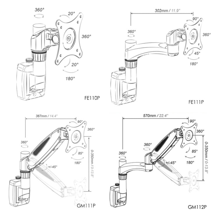 Gibbon Mounts  Lifting and Rotating Computer Monitor Bracket Slide Rail Bracket,Model: FE111P - Laptop Stand by Gibbon Mounts | Online Shopping South Africa | PMC Jewellery | Buy Now Pay Later Mobicred