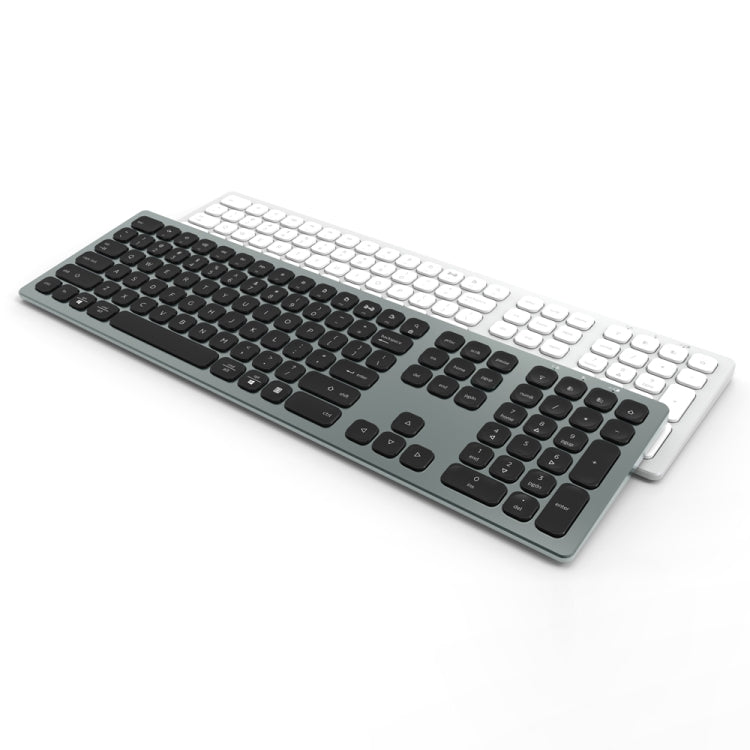 K9500 110 Keys 2.4G+Bluetooth Dual Mode Mute Office Wireless Keyboard(Silver White) - Wireless Keyboard by PMC Jewellery | Online Shopping South Africa | PMC Jewellery | Buy Now Pay Later Mobicred