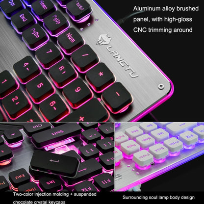 LANGTU L1 104 Keys USB Home Office Film Luminous Wired Keyboard, Cable Length:1.6m(Orange Light Black) - Wired Keyboard by LANGTU | Online Shopping South Africa | PMC Jewellery | Buy Now Pay Later Mobicred