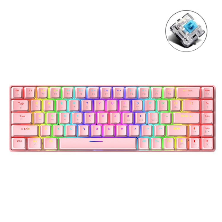 ZIYOU LANG T8 68 Keys RGB Luminous Gaming Mechanical Keyboard, Cable Length:1.6m(Pink Green Shaft) - Wired Keyboard by ZIYOU LANG | Online Shopping South Africa | PMC Jewellery | Buy Now Pay Later Mobicred