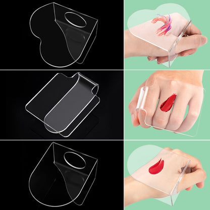 Acrylic Makeups Manicure Transparent Palette With Color Stick, Specification: Half-ring Plate+Stick - Nail Art Equipment by PMC Jewellery | Online Shopping South Africa | PMC Jewellery | Buy Now Pay Later Mobicred