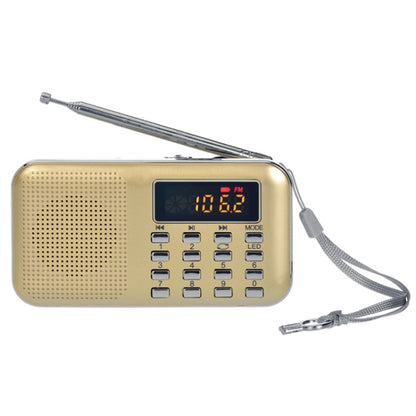 L-218AM  MP3 Radio Speaker Player Support TF Card USB with LED Flashlight Function(Gold) - Radio Player by PMC Jewellery | Online Shopping South Africa | PMC Jewellery | Buy Now Pay Later Mobicred