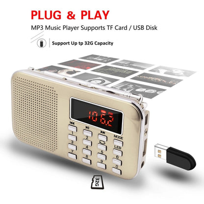 L-218AM  MP3 Radio Speaker Player Support TF Card USB with LED Flashlight Function(Black) - Radio Player by PMC Jewellery | Online Shopping South Africa | PMC Jewellery | Buy Now Pay Later Mobicred