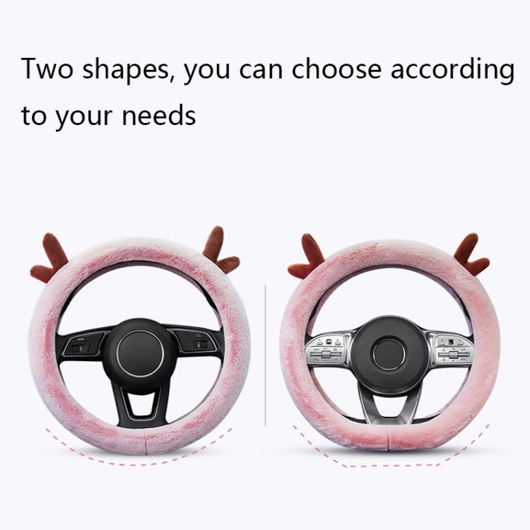 Antler Thick Plush Steering Wheel Cover, Style: O Type (Black) - Steering Wheel Accessories by PMC TechLife | Online Shopping South Africa | PMC TechLife | Buy Now Pay Later Mobicred