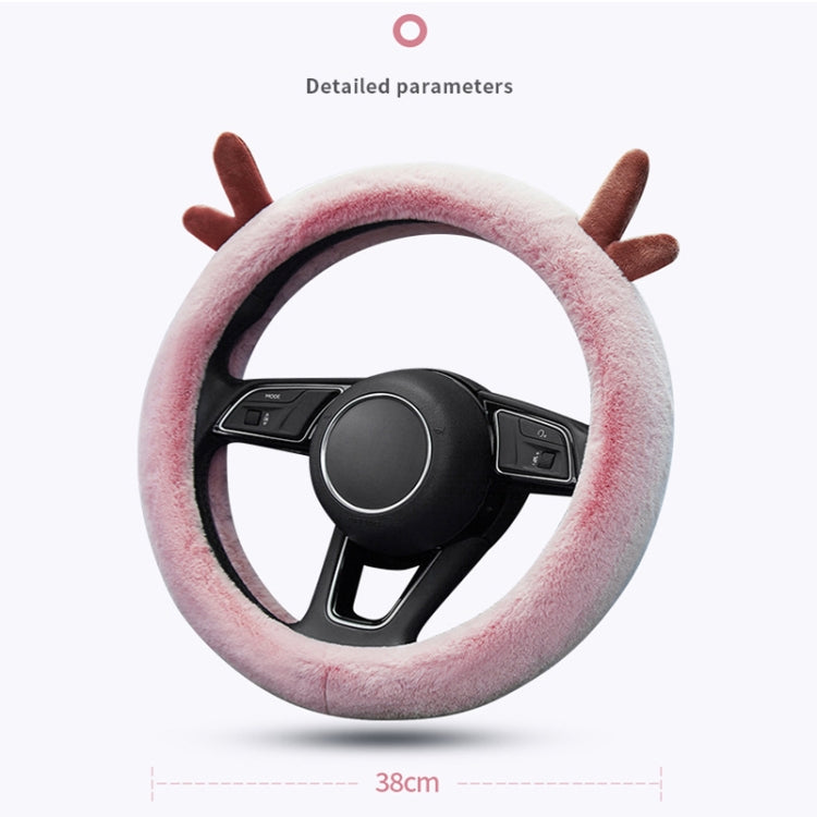 Antler Thick Plush Steering Wheel Cover, Style: O Type (Black) - Steering Wheel Accessories by PMC TechLife | Online Shopping South Africa | PMC TechLife | Buy Now Pay Later Mobicred