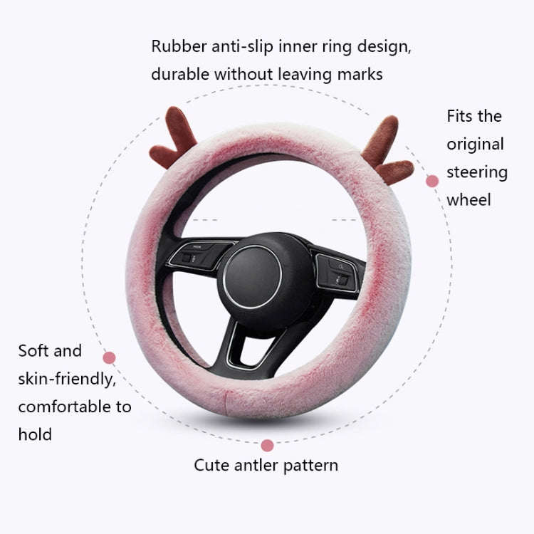 Antler Thick Plush Steering Wheel Cover, Style: O Type (Black) - Steering Wheel Accessories by PMC TechLife | Online Shopping South Africa | PMC TechLife | Buy Now Pay Later Mobicred
