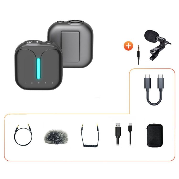 Outdoor Professional Noise-cancelling Wireless Lavalier Microphone Type-C+External Microphone - Microphone by elebest | Online Shopping South Africa | PMC Jewellery | Buy Now Pay Later Mobicred