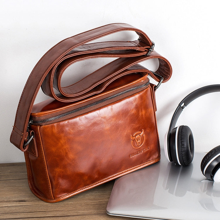 BULL CAPTAIN Leather Shoulder Messenger Bag For Men(Brown) - free shipping - PMC TechLife - Order now!