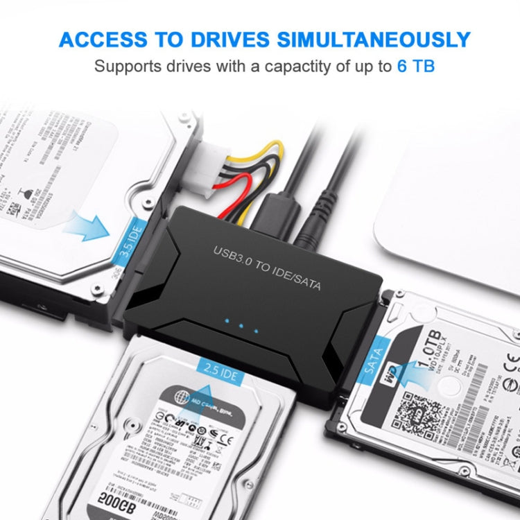 USB3.0 To SATA / IDE Easy Drive Cable External Hard Disk Adapter, Plug Specifications: EU Plug - USB to IDE / SATA by PMC Jewellery | Online Shopping South Africa | PMC Jewellery | Buy Now Pay Later Mobicred