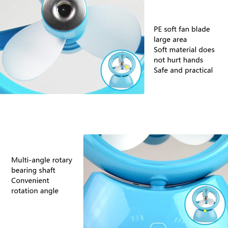 Mini USB Rechargeable Spray Fan Student Dormitory Office Desktop Mute Fan(Glossy Blue) - Electric Fans by PMC Jewellery | Online Shopping South Africa | PMC Jewellery | Buy Now Pay Later Mobicred