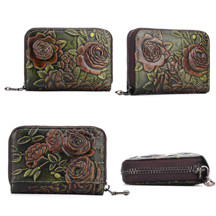 Zip Multi-card Hand-painted Organ Leather Card Holder(Silver) - free shipping - PMC TechLife - Order now!