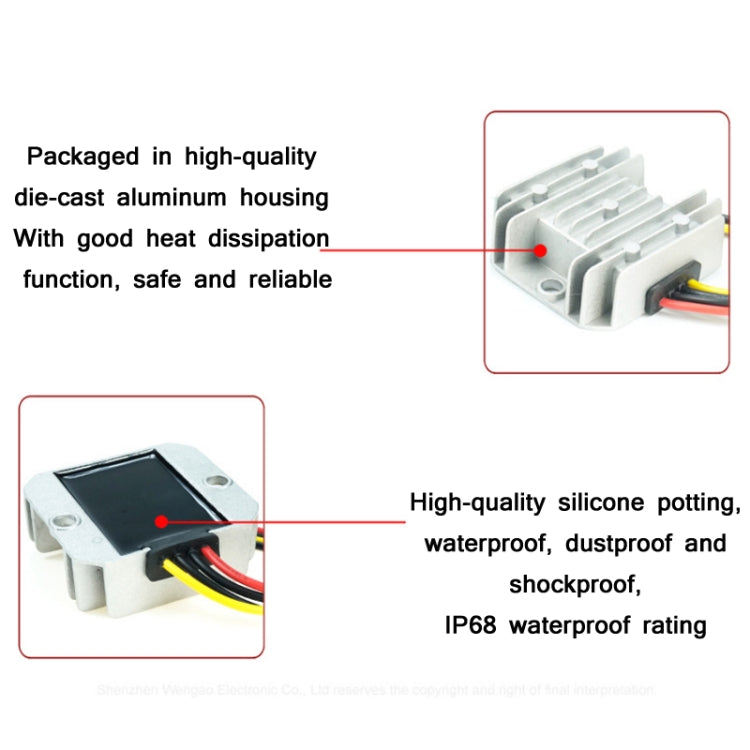 72W 12V To 24V 3A Waterproof Car Voltage Regulator(WG-12S2403) - Others by PMC Jewellery | Online Shopping South Africa | PMC Jewellery | Buy Now Pay Later Mobicred