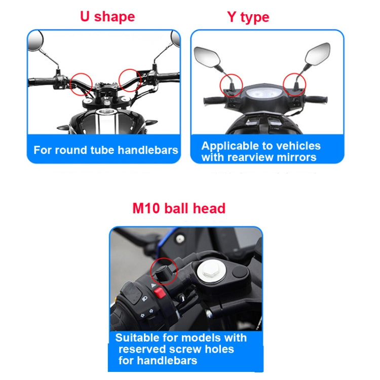 Motorcycle Bracket Crab Navigation Phone Bracket,Style： M10 +Anti-theft Buckle - Holder by PMC Jewellery | Online Shopping South Africa | PMC Jewellery | Buy Now Pay Later Mobicred