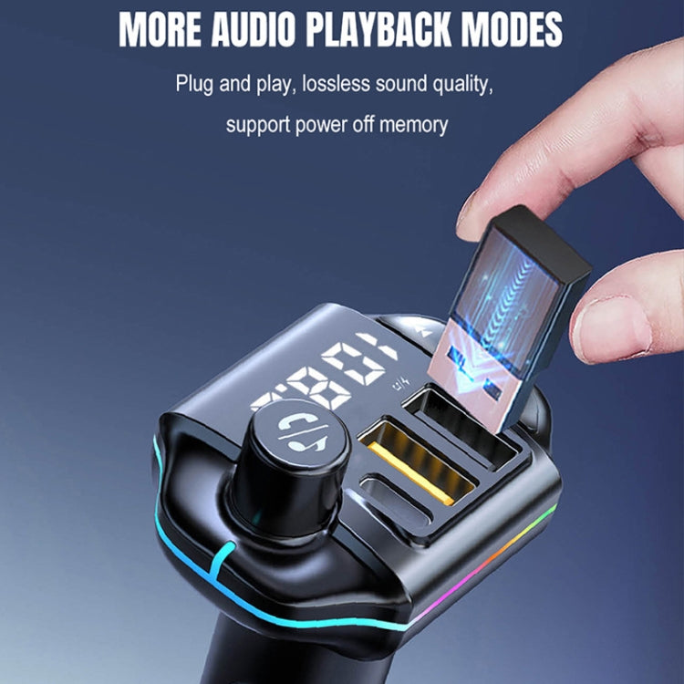 A10 Colorful Atmosphere Light FM Bluetooth Transmitter Car Charger - Bluetooth Car Kits by PMC TechLife | Online Shopping South Africa | PMC TechLife | Buy Now Pay Later Mobicred