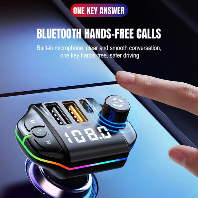 A10 Colorful Atmosphere Light FM Bluetooth Transmitter Car Charger - Bluetooth Car Kits by PMC TechLife | Online Shopping South Africa | PMC TechLife | Buy Now Pay Later Mobicred