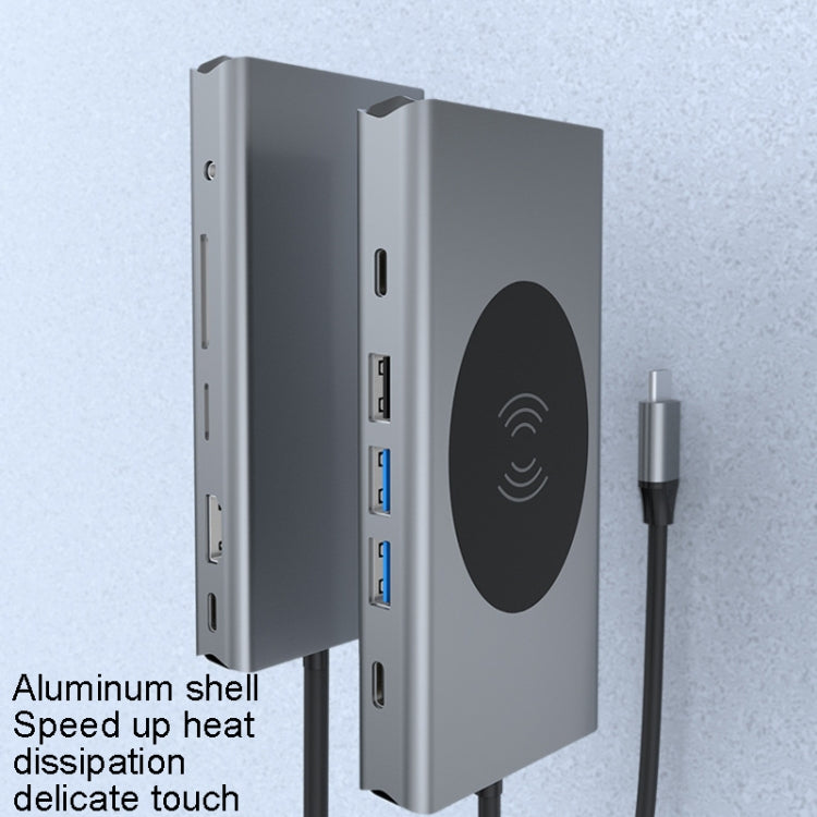 BX13V 13 In 1 Type-C Docking Station Wireless Charging Hub - USB HUB by PMC TechLife | Online Shopping South Africa | PMC TechLife