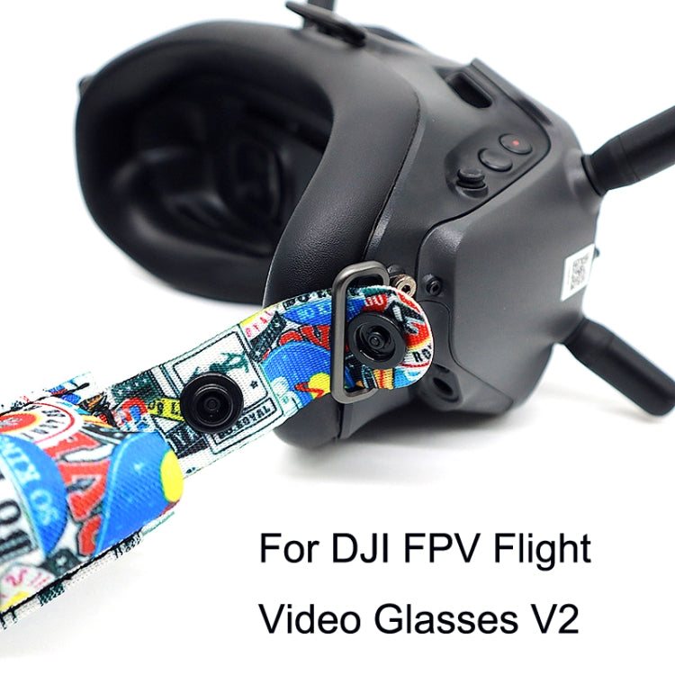 Flight Video Glasses Graffiti Color Headband Fixed Strap For DJI FPV Goggles V2 Strap + Power Line - Other Accessories by PMC Jewellery | Online Shopping South Africa | PMC Jewellery | Buy Now Pay Later Mobicred