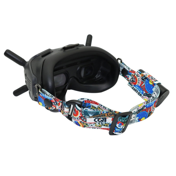 Flight Video Glasses Graffiti Color Headband Fixed Strap For DJI FPV Goggles V2 Strap + Power Line - Other Accessories by PMC TechLife | Online Shopping South Africa | PMC TechLife | Buy Now Pay Later Mobicred