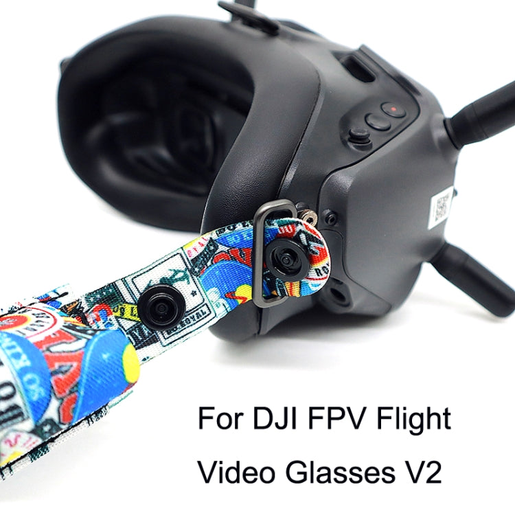 Flight Video Glasses Graffiti Color Headband Fixed Strap For DJI FPV Goggles V2 Strap + Power Line + Pad - Other Accessories by PMC Jewellery | Online Shopping South Africa | PMC Jewellery | Buy Now Pay Later Mobicred