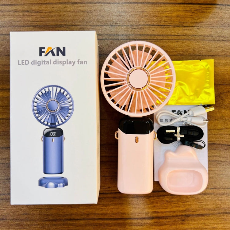 USB Handheld Digital Display Folding Aromatherapy Fan, Battery Capacity: 5000mAh(N15 White) - Electric Fans by PMC Jewellery | Online Shopping South Africa | PMC Jewellery | Buy Now Pay Later Mobicred