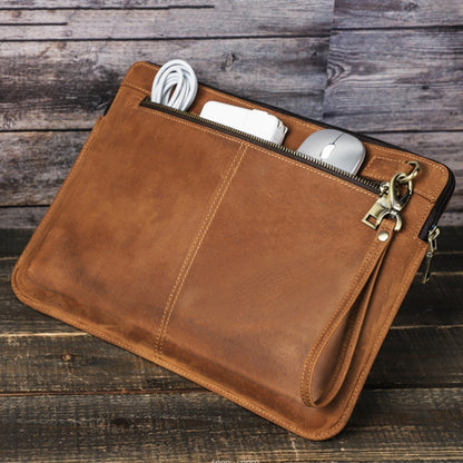 CONTACTS FAMILY Leather Laptop Sleeve For Macbook Pro 14.2 Inch(Brown) - 14.1 inch by CONTACTS FAMILY | Online Shopping South Africa | PMC Jewellery | Buy Now Pay Later Mobicred