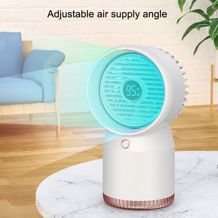 Spray Humidified LED Digital Display Office Home Fan, Style: 3600mAh Rechargeable(White) - Electric Fans by PMC Jewellery | Online Shopping South Africa | PMC Jewellery | Buy Now Pay Later Mobicred