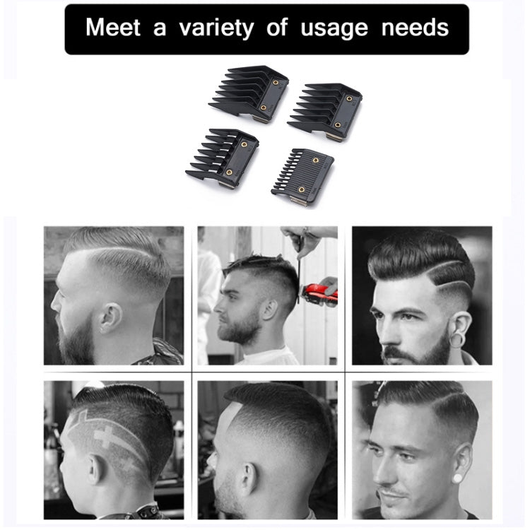 4 In 1 Hair Clipper Limit Comb Barber Tool Accessories(Black) - Hair Trimmer by PMC Jewellery | Online Shopping South Africa | PMC Jewellery