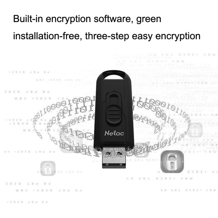 Netac U309 High Speed USB3.0 Push-Pull Encrypted USB Flash Drive, Capacity: 64GB - USB Flash Drives by Netac | Online Shopping South Africa | PMC Jewellery | Buy Now Pay Later Mobicred