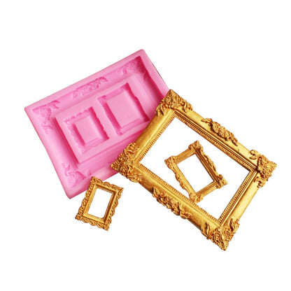 Vintage Photo Frame Liquid Silicone Fondant Mould(Pink) - Food Molds by PMC Jewellery | Online Shopping South Africa | PMC Jewellery