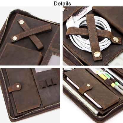 Crazy Horse Leather Pen Slot Zipper Multifunctional Tablet Cover For IPad Pro 9.7/10.5/11 Inch(Light Brown) - iPad Pro 11 (2022/2021) Cases by PMC Jewellery | Online Shopping South Africa | PMC Jewellery