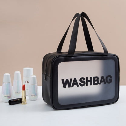 2 PCS Frosted Translucent Waterproof Storage Bag Cosmetic Bag Swimming Bag Wash Bag Black L - Waterproof Bags by PMC Jewellery | Online Shopping South Africa | PMC Jewellery