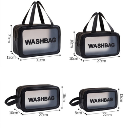 2 PCS Frosted Translucent Waterproof Storage Bag Cosmetic Bag Swimming Bag Wash Bag Black L - Waterproof Bags by PMC Jewellery | Online Shopping South Africa | PMC Jewellery