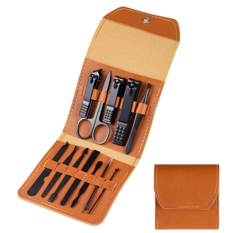 Nail Art Tool Set Nail Clippers Dead Skin Scissors Manicure Tool, Specification: 12 In 1 Coffee - Nail Clipper by PMC TechLife | Online Shopping South Africa | PMC TechLife