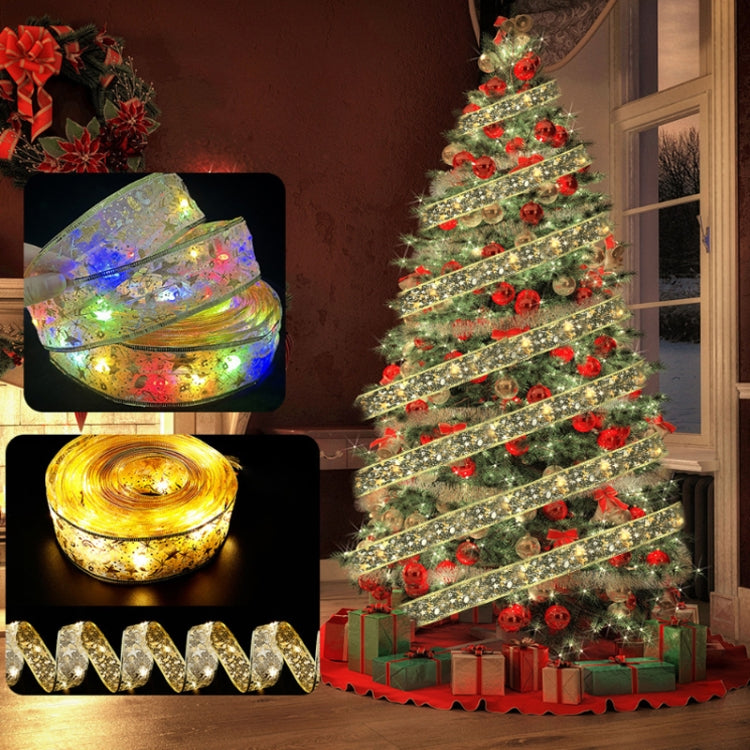 Christmas LED Lights Bronzing Double Ribbon String Lights, Specification: 5m(Silver Color Light) - Decoration Lamps by PMC Jewellery | Online Shopping South Africa | PMC Jewellery