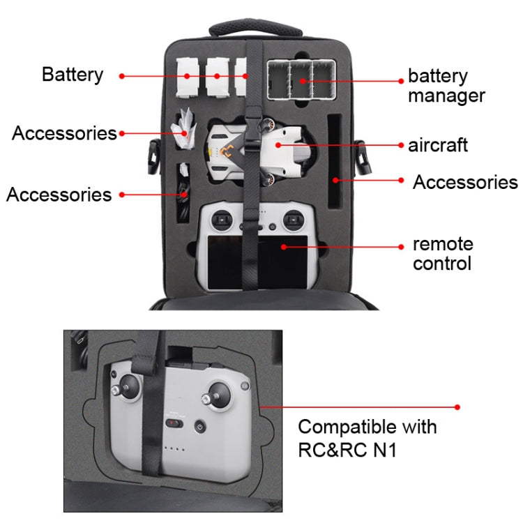 Waterproof Crossbody Bag Handbag Shoulder Bag for DJI Mini 3 Pro(089 Model) - Carry Cases & Bags by PMC TechLife | Online Shopping South Africa | PMC TechLife | Buy Now Pay Later Mobicred