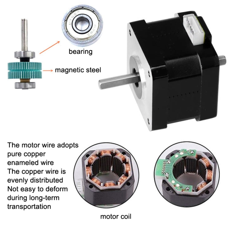 42BYGH34-1304B 1.3A 0.30N 3D Printer 42-Step Moto Dual Output Shaft Carving Machine - Parts by PMC Jewellery | Online Shopping South Africa | PMC Jewellery | Buy Now Pay Later Mobicred