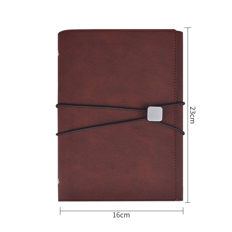 A5 Business Loose-leaf Notebook Office Stationery Leather PU Notepad(Red Brown) - Notebooks by PMc TechLife | Online Shopping South Africa | PMc TechLife | Buy Now Pay Later Mobicred