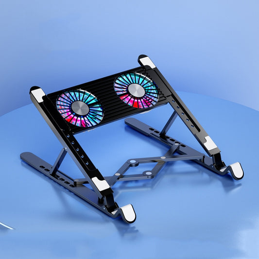 Laptop Radiator Bracket Folding Storage Air-cooled Cooling Base,Style: Double Fan - Cooling Pads by PMC Jewellery | Online Shopping South Africa | PMC Jewellery | Buy Now Pay Later Mobicred