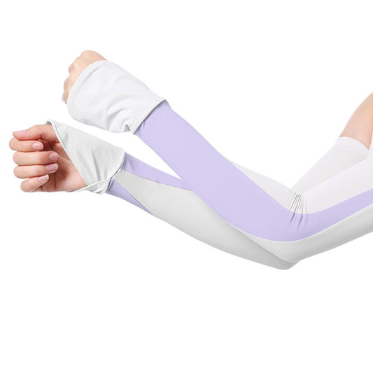 1 Pair Summer Sun Protection Extended Ice Sleeves UV Protection Arm Sleeves, Size: M(White+Purple) - Cuff by PMC Jewellery | Online Shopping South Africa | PMC Jewellery