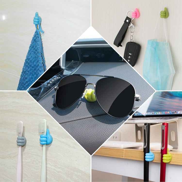 10 PCS Non-punching And Non-marking Adhesive Thumb Hook Cable Organizer(Blue) - Shelf & Hooks by PMC TechLife | Online Shopping South Africa | PMC TechLife