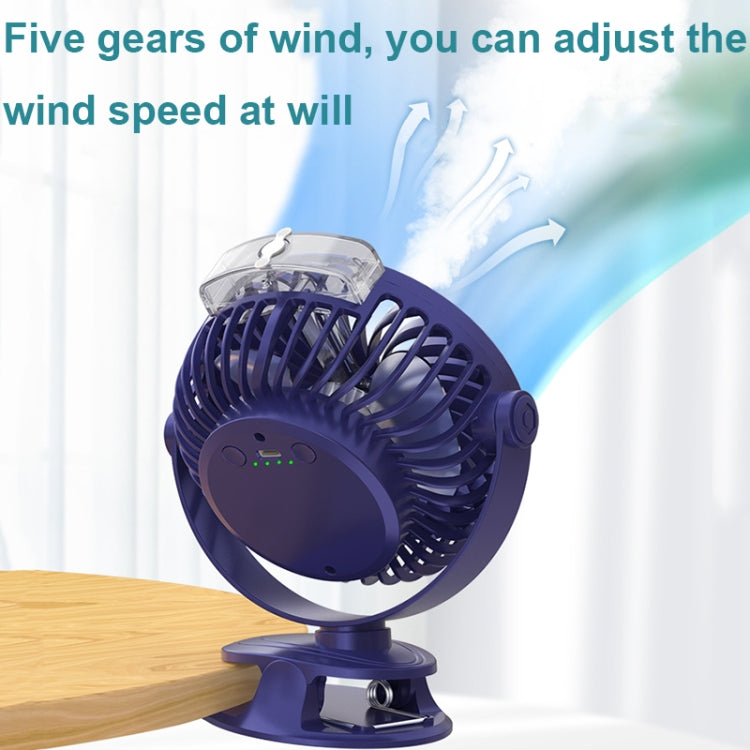 USB Charging Desktop Clip Style Cooling Fan, Spec: Spray (Blue) - Electric Fans by PMC Jewellery | Online Shopping South Africa | PMC Jewellery | Buy Now Pay Later Mobicred