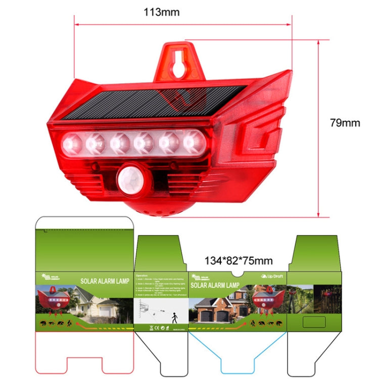 RC-710 Solar Burglar Alarm Light Remote Control Human Body Induction Drive(Red) - Solar Lights by PMC Jewellery | Online Shopping South Africa | PMC Jewellery