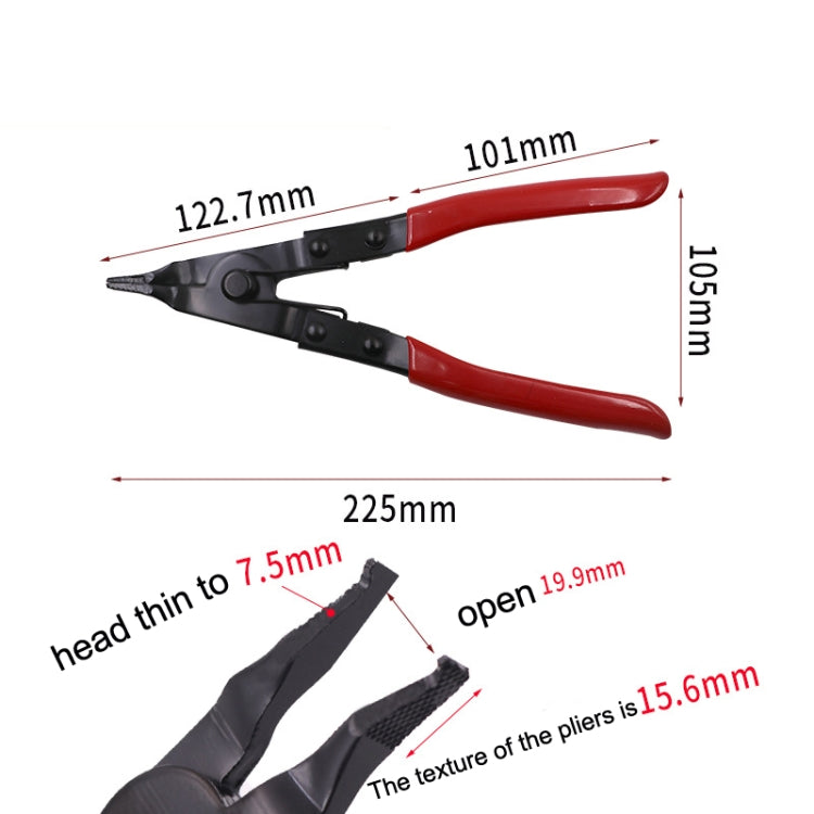 Reinforced Flat Circlip Pliers Flat-mouth Snap Ring Pliers(Red) - Pliers by PMC Jewellery | Online Shopping South Africa | PMC Jewellery