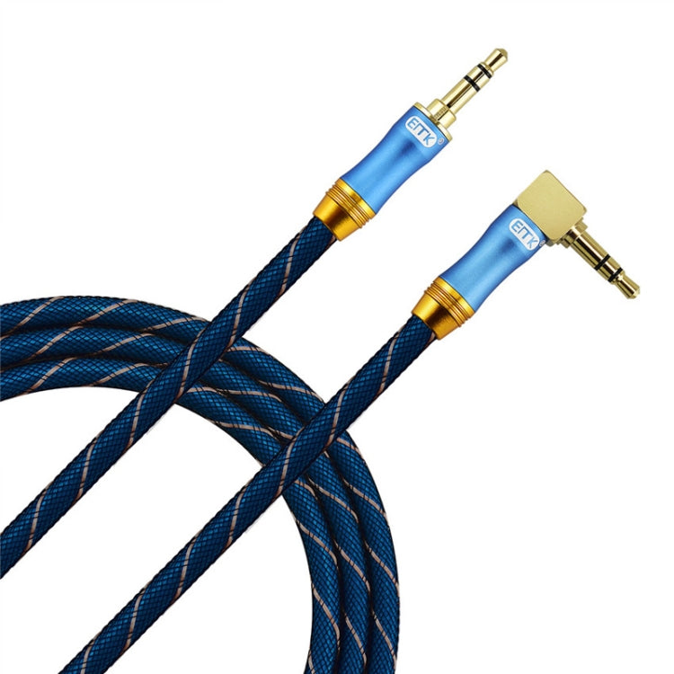 EMK 90-Degree Car 3.5mm Audio Cable Extension Cable, Cable Length: 3M(Blue) - Aux Cable by EMK | Online Shopping South Africa | PMC Jewellery | Buy Now Pay Later Mobicred