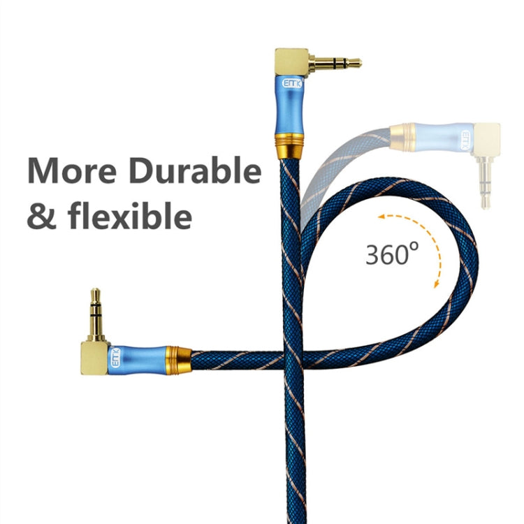 EMK 90-Degree Car 3.5mm Audio Cable Extension Cable, Cable Length: 3M(Blue) - Aux Cable by EMK | Online Shopping South Africa | PMC Jewellery | Buy Now Pay Later Mobicred