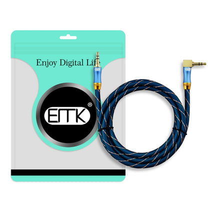 EMK 90-Degree Car 3.5mm Audio Cable Extension Cable, Cable Length: 5M(Blue) - Aux Cable by EMK | Online Shopping South Africa | PMC Jewellery | Buy Now Pay Later Mobicred