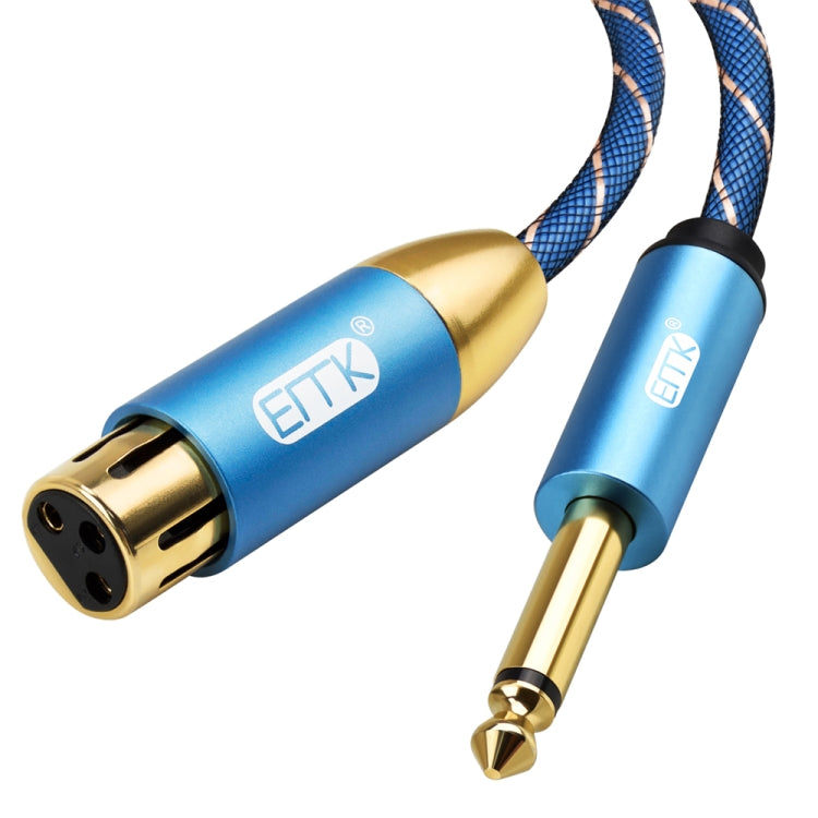 EMK KN603 2Pin 6.5mm Canon Line Balanced Audio Microphone Line,Cable Length: 3m(Blue) - Microphone Audio Cable & Connector by EMK | Online Shopping South Africa | PMC Jewellery | Buy Now Pay Later Mobicred