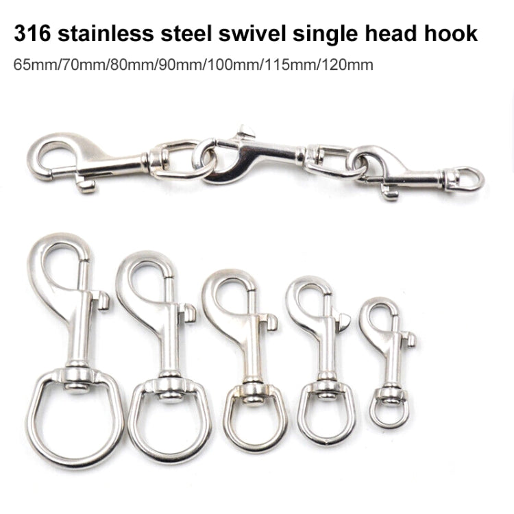 Stainless Steel Swivel Single Hook Pet Leash Hook, Specification: 90mm - Hooks by PMC TechLife | Online Shopping South Africa | PMC TechLife | Buy Now Pay Later Mobicred