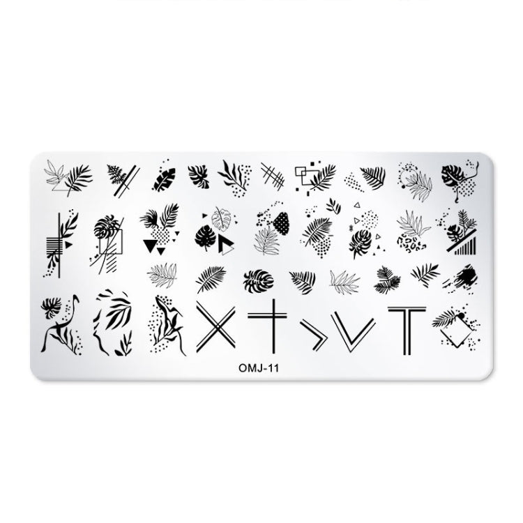 5 PCS Square Nail Art Print Template Nail Accessories(OMJ-11) - Nail Art Equipment by PMC Jewellery | Online Shopping South Africa | PMC Jewellery | Buy Now Pay Later Mobicred